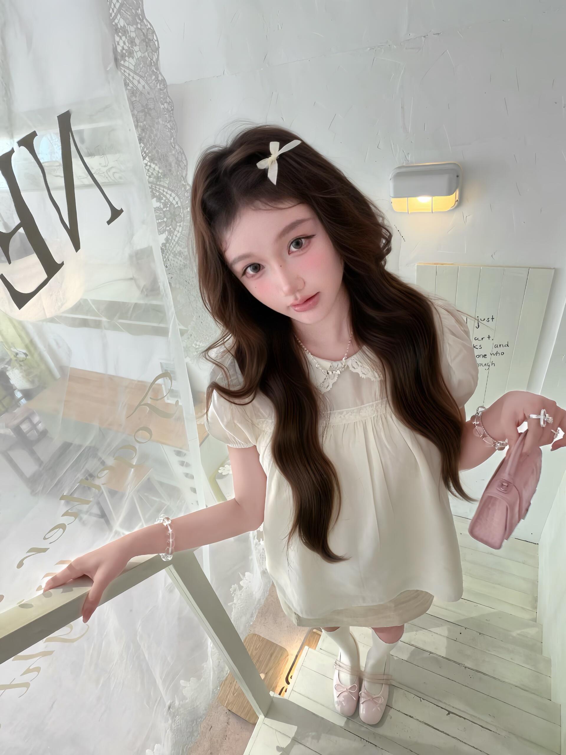 韩系温柔甜妹下午茶|纯白少女感穿搭分享